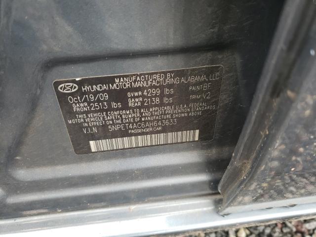 Photo 9 VIN: 5NPET4AC6AH643633 - HYUNDAI SONATA 