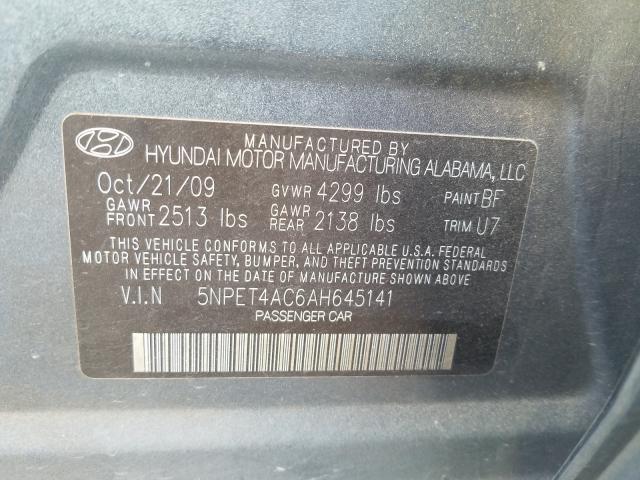 Photo 9 VIN: 5NPET4AC6AH645141 - HYUNDAI SONATA GLS 