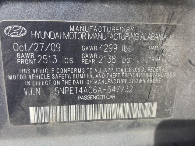 Photo 9 VIN: 5NPET4AC6AH647732 - HYUNDAI SONATA GLS 