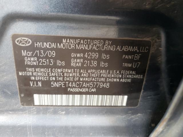 Photo 9 VIN: 5NPET4AC7AH577948 - HYUNDAI SONATA GLS 