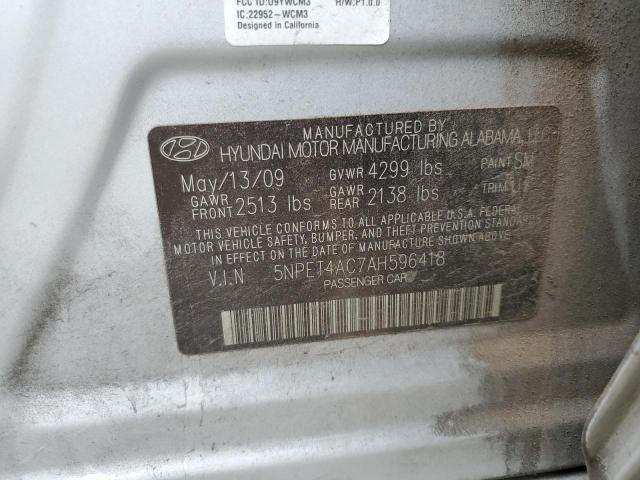 Photo 11 VIN: 5NPET4AC7AH596418 - HYUNDAI SONATA 