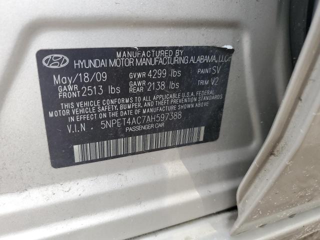 Photo 11 VIN: 5NPET4AC7AH597388 - HYUNDAI SONATA GLS 