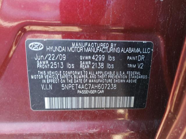 Photo 11 VIN: 5NPET4AC7AH607238 - HYUNDAI SONATA 