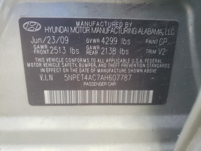 Photo 9 VIN: 5NPET4AC7AH607787 - HYUNDAI SONATA GLS 