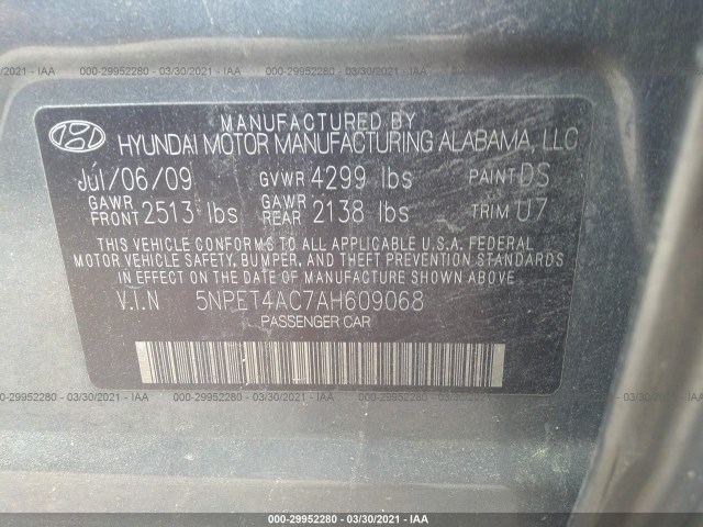 Photo 8 VIN: 5NPET4AC7AH609068 - HYUNDAI SONATA 