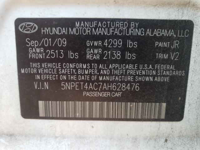 Photo 9 VIN: 5NPET4AC7AH628476 - HYUNDAI SONATA GLS 