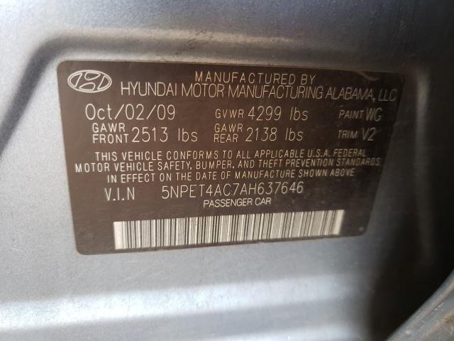 Photo 9 VIN: 5NPET4AC7AH637646 - HYUNDAI SONATA GLS 