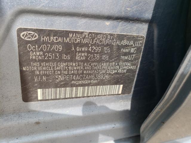 Photo 9 VIN: 5NPET4AC7AH638926 - HYUNDAI SONATA GLS 