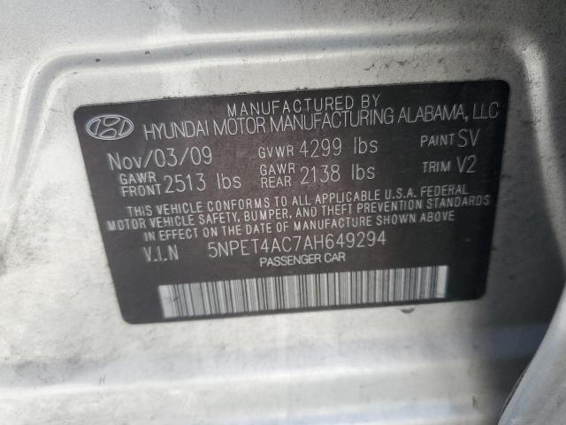 Photo 12 VIN: 5NPET4AC7AH649294 - HYUNDAI SONATA 