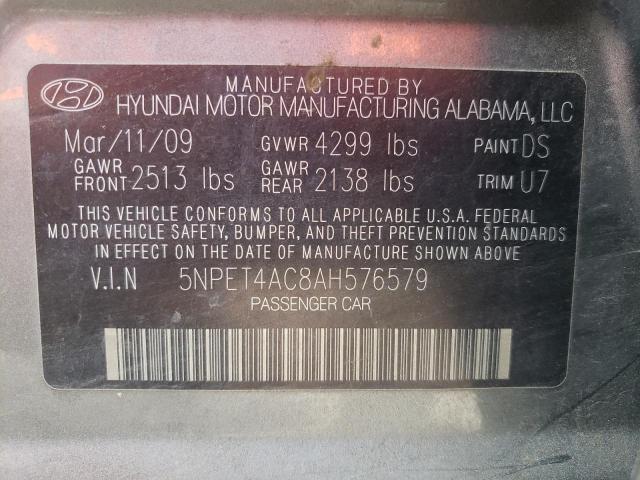 Photo 9 VIN: 5NPET4AC8AH576579 - HYUNDAI SONATA GLS 