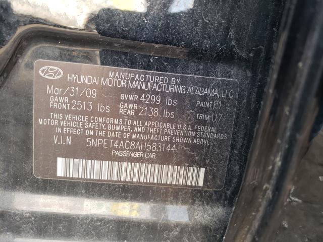 Photo 9 VIN: 5NPET4AC8AH583144 - HYUNDAI SONATA GLS 