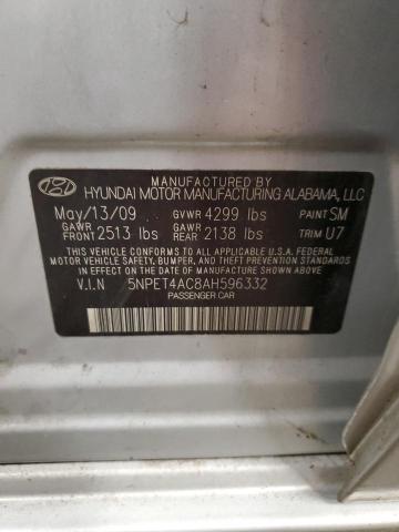 Photo 11 VIN: 5NPET4AC8AH596332 - HYUNDAI SONATA 