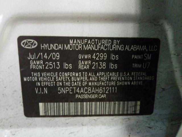 Photo 9 VIN: 5NPET4AC8AH612111 - HYUNDAI SONATA GLS 