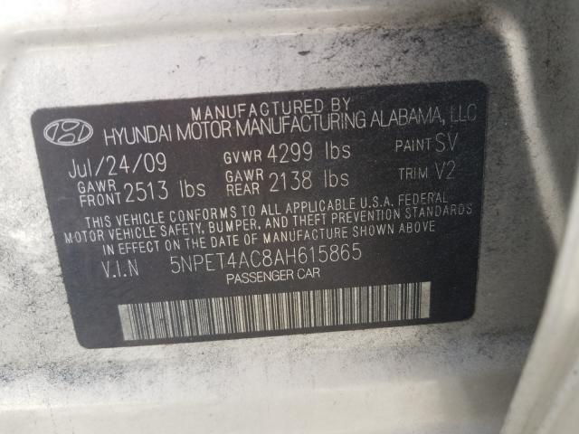 Photo 9 VIN: 5NPET4AC8AH615865 - HYUNDAI SONATA GLS 