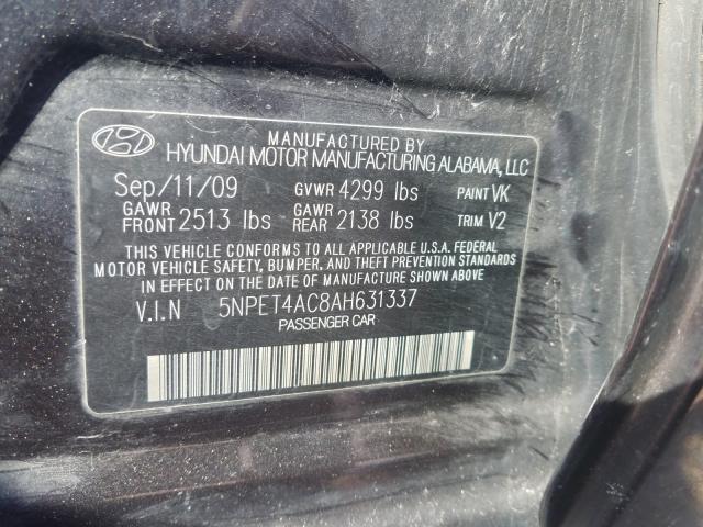 Photo 9 VIN: 5NPET4AC8AH631337 - HYUNDAI SONATA GLS 