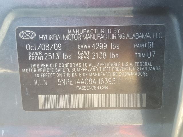 Photo 9 VIN: 5NPET4AC8AH639311 - HYUNDAI SONATA GLS 