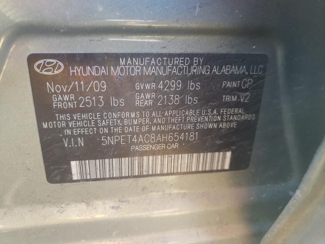 Photo 9 VIN: 5NPET4AC8AH654181 - HYUNDAI SONATA GLS 