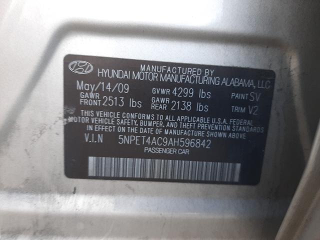 Photo 9 VIN: 5NPET4AC9AH596842 - HYUNDAI SONATA GLS 