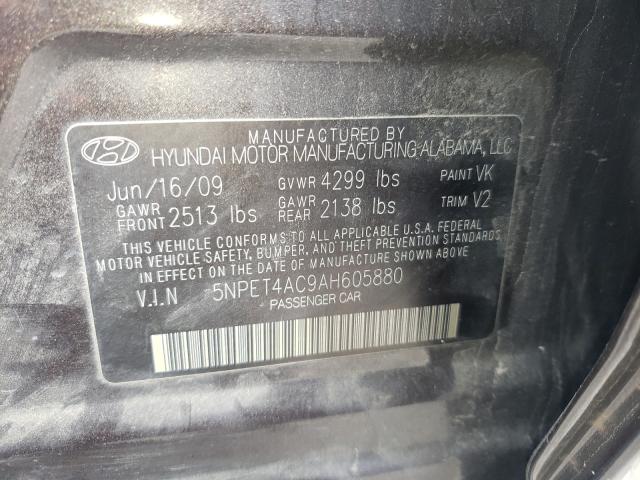 Photo 9 VIN: 5NPET4AC9AH605880 - HYUNDAI SONATA GLS 