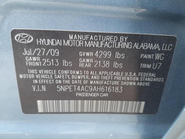 Photo 9 VIN: 5NPET4AC9AH616183 - HYUNDAI SONATA GLS 