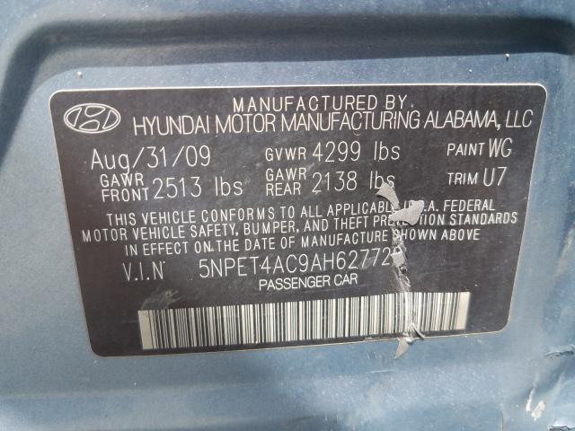 Photo 9 VIN: 5NPET4AC9AH627720 - HYUNDAI SONATA GLS 