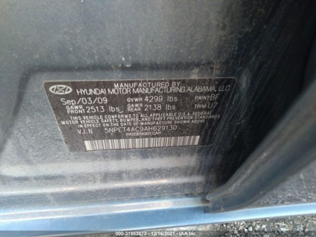 Photo 8 VIN: 5NPET4AC9AH629130 - HYUNDAI SONATA 