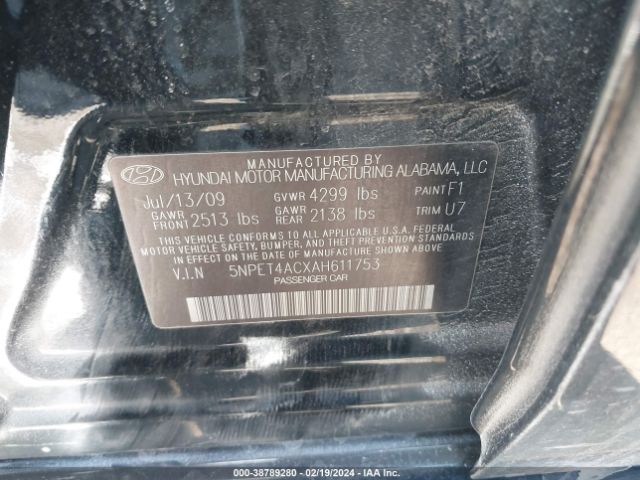 Photo 8 VIN: 5NPET4ACXAH611753 - HYUNDAI SONATA 