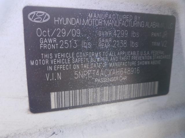 Photo 9 VIN: 5NPET4ACXAH648916 - HYUNDAI SONATA GLS 