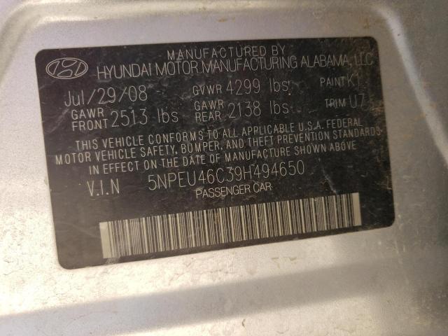 Photo 12 VIN: 5NPEU46C39H494650 - HYUNDAI SONATA SE 