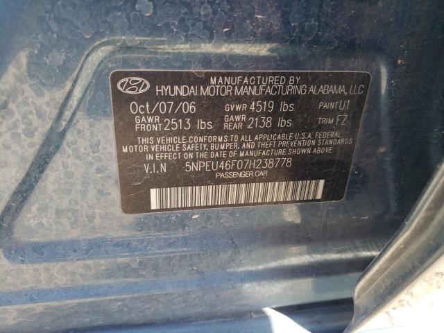 Photo 12 VIN: 5NPEU46F07H238778 - HYUNDAI SONATA SE 