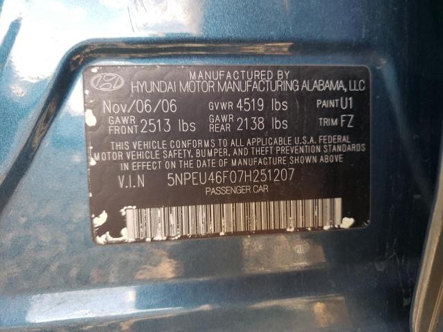 Photo 11 VIN: 5NPEU46F07H251207 - HYUNDAI SONATA SE 