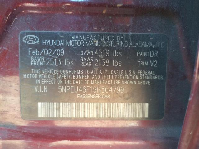 Photo 9 VIN: 5NPEU46F19H564799 - HYUNDAI SONATA SE 