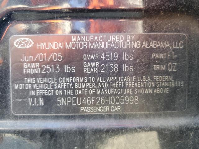 Photo 11 VIN: 5NPEU46F26H005998 - HYUNDAI SONATA 