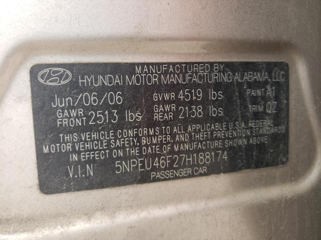 Photo 9 VIN: 5NPEU46F27H188174 - HYUNDAI SONATA SE 