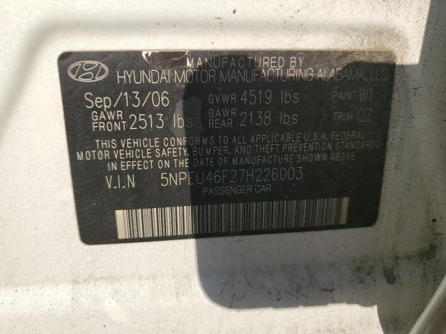 Photo 11 VIN: 5NPEU46F27H226003 - HYUNDAI SONATA SE 