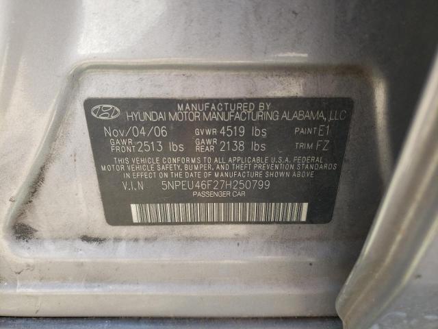 Photo 9 VIN: 5NPEU46F27H250799 - HYUNDAI SONATA SE 