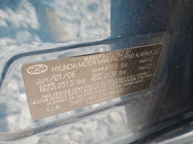 Photo 11 VIN: 5NPEU46F37H186322 - HYUNDAI SONATA SE 