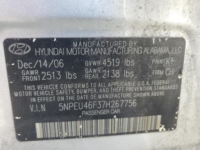 Photo 12 VIN: 5NPEU46F37H267756 - HYUNDAI SONATA SE 