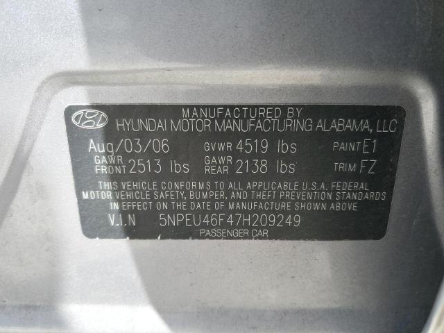 Photo 11 VIN: 5NPEU46F47H209249 - HYUNDAI SONATA SE 