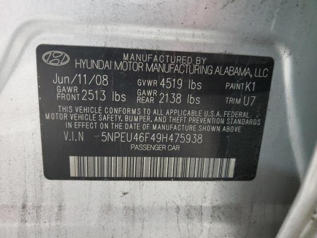 Photo 11 VIN: 5NPEU46F49H475938 - HYUNDAI SONATA SE 