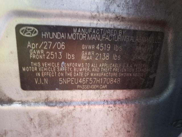 Photo 9 VIN: 5NPEU46F57H170848 - HYUNDAI SONATA SE 