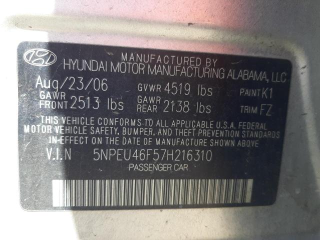 Photo 9 VIN: 5NPEU46F57H216310 - HYUNDAI SONATA SE 