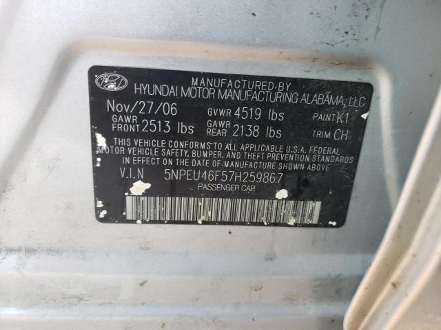 Photo 9 VIN: 5NPEU46F57H259867 - HYUNDAI SONATA SE 