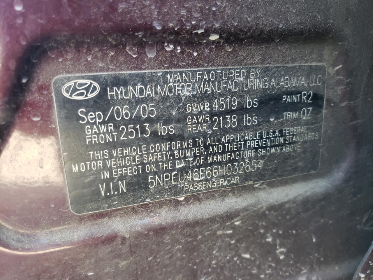 Photo 11 VIN: 5NPEU46F66H032654 - HYUNDAI SONATA 