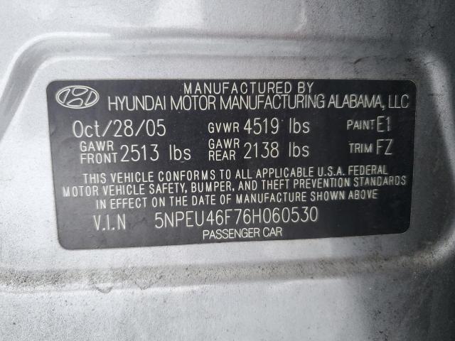 Photo 11 VIN: 5NPEU46F76H060530 - HYUNDAI SONATA GLS 