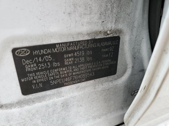 Photo 12 VIN: 5NPEU46F76H089543 - HYUNDAI SONATA GLS 