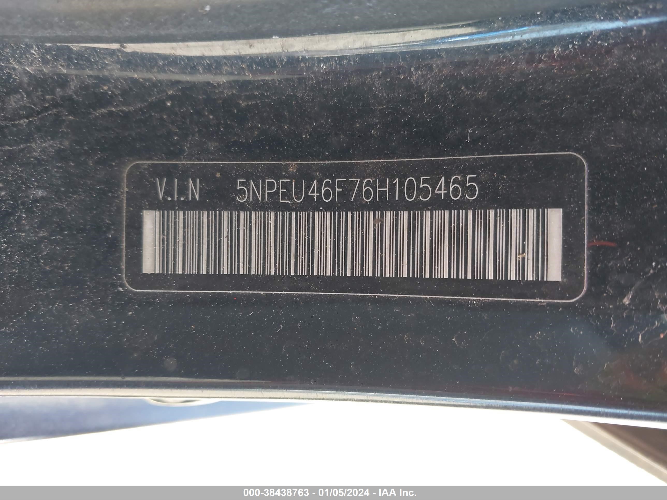 Photo 8 VIN: 5NPEU46F76H105465 - HYUNDAI SONATA 