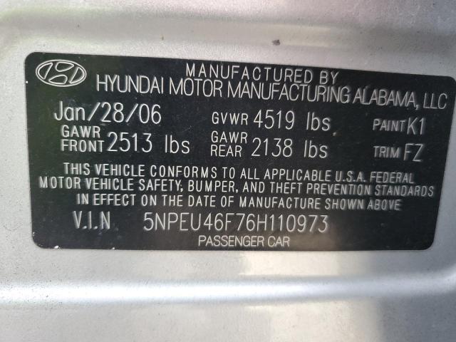 Photo 11 VIN: 5NPEU46F76H110973 - HYUNDAI SONATA GLS 