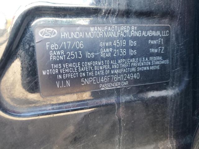 Photo 11 VIN: 5NPEU46F76H124940 - HYUNDAI SONATA GLS 