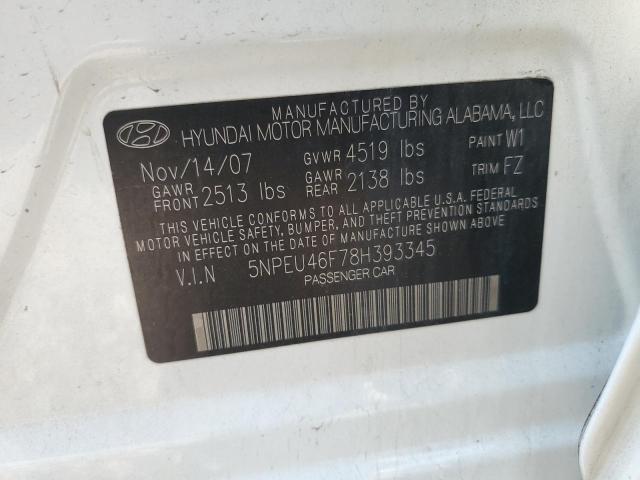 Photo 11 VIN: 5NPEU46F78H393345 - HYUNDAI SONATA SE 